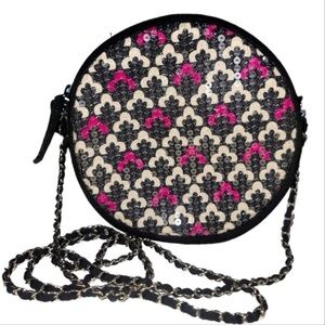 Vera Bradley Black and Pink Sequin Round Bag